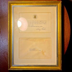 Jimmy Carter thank you card. With signature